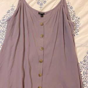 Purple Button Front Tank